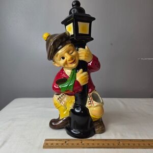 Vtg Price Import Japan Drunk Man Lamp Post Ceramic Planter Figurine Scottish